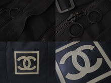 画像をギャラリービューアに読み込む, CHANEL シャネル スポーツライン ココマーク ボストンバッグ 7番台 ブラック コットンキャンバス ナイロン 美品 中古 58668