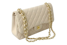 画像をギャラリービューアに読み込む, CHANEL シャネル チェーンショルダーバッグ デカマトラッセ ココマーク Wフラップ 15番台 ラムスキン ベージュ 美品 中古 58672