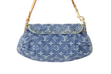 Load image into Gallery viewer, LOUIS VUITTON ルイヴィトン セミショルダーバッグ M95050 モノグラム デニム ミニプリーティ ブルー ゴールド 美品 中古 58673