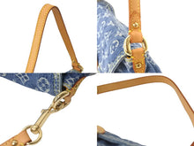 Load image into Gallery viewer, LOUIS VUITTON ルイヴィトン セミショルダーバッグ M95050 モノグラム デニム ミニプリーティ ブルー ゴールド 美品 中古 58673