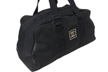 画像をギャラリービューアに読み込む, CHANEL シャネル ボストンバッグ スポーツライン 7番台 ココマーク ブラック ナイロン ブラック金具 美品 中古 58691