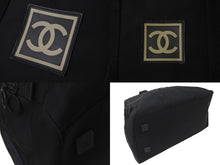 画像をギャラリービューアに読み込む, CHANEL シャネル ボストンバッグ スポーツライン 7番台 ココマーク ブラック ナイロン ブラック金具 美品 中古 58691