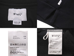 WTAPS ダブルタップス 18AW PLAYER 01 スウェットシャツ ハーフジップ ブラック フリース サイズ2 182ATDTM-CSM13 美品 中古 58698