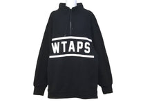 画像をギャラリービューアに読み込む, WTAPS ダブルタップス 18AW PLAYER 01 スウェットシャツ ハーフジップ ブラック フリース サイズ2 182ATDTM-CSM13 美品 中古 58698