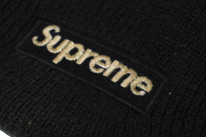 Supreme シュプリーム × New Era ニューエラ コラボ ニットキャップ S刺繍 ロゴ ビーニー アクリル ブラック 17AW 良品 中古 58710