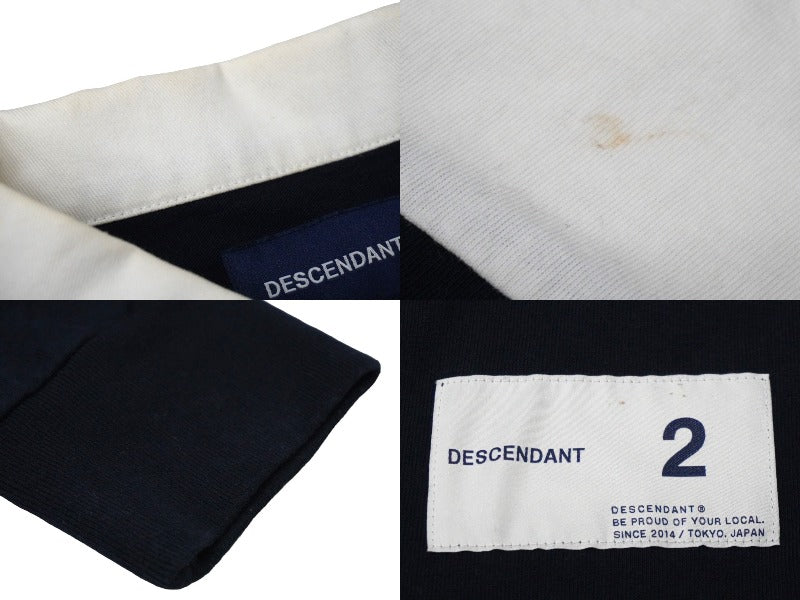 DESCENDANT ディセダント 長袖Ｔシャツ パドル ポロシャツ 18SS サイズ2 ホワイト ネイビー 181ATDS-CSM09 美品 中古  58728 – Casanova Vintage