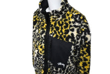画像をギャラリービューアに読み込む, STUSSY ステューシー リバーシブル シェルパフリース ナイロン ジップジャケット イエロー レオパード S 118529 美品 中古 58760