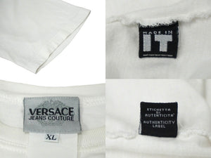 Versace Jeans Couture ヴェルサーチ ブルースウェーバージーンズ クチュール フォトＴシャツ ホワイト レッド ロゴ サイズXL 美品 中古 58762