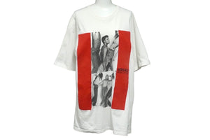 Versace Jeans Couture ヴェルサーチ ブルースウェーバージーンズ クチュール フォトＴシャツ ホワイト レッド ロゴ サイズXL 美品 中古 58762