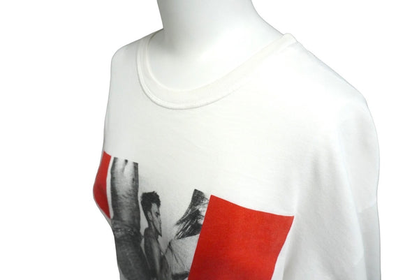 Versace Jeans Couture Versace Blue Weber Jeans Couture Photo T-shirt White Red Logo Size XL Good Condition Used 58762
