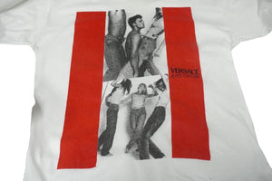 Versace Jeans Couture Versace Blue Weber Jeans Couture Photo T-shirt White Red Logo Size XL Good Condition Used 58762