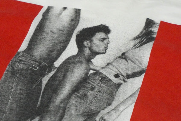 Versace Jeans Couture Versace Blue Weber Jeans Couture Photo T-shirt White Red Logo Size XL Good Condition Used 58762