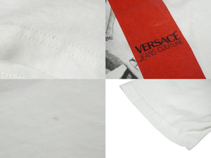 Versace Jeans Couture Versace Blue Weber Jeans Couture Photo T-shirt White Red Logo Size XL Good Condition Used 58762