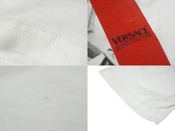 Versace Jeans Couture Versace Blue Weber Jeans Couture Photo T-shirt White Red Logo Size XL Good Condition Used 58762
