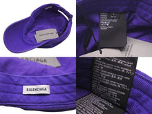 画像をギャラリービューアに読み込む, 極美品 BALENCIAGA バレンシアガ 22SS スノーボード キャップ パープル ロゴ 刺繍 帽子 680739 サイズL 中古 58782