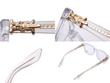 画像をギャラリービューアに読み込む, 新品未使用 CHROME HEARTS クロムハーツ サングラス VAGILLIONAIRE II 54□19 152 プラスチック シルバ−925 クリア ゴールド 58783