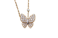 Load image into Gallery viewer, 極美品 Van Cleef &amp; Arpels ヴァンクリーフ＆アーペル ネックレス ドゥ パピヨン ペンダント VCARP3DP00 K18YG VVS 中古 58785