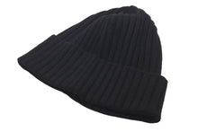 Load image into Gallery viewer, 新品未使用 CHROME HEARTS クロムハーツ CH プラス ニットキャップ ブラック クロス レザー パッチ ビーニー カシミヤ 中古 58793