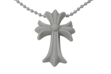 Load image into Gallery viewer, 新品未使用 CHROME HEARTS クロムハーツ クロス ネックレス ボールチェーン グレー シリコン ラバー 中古 58799