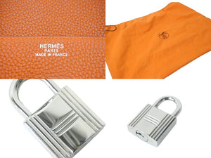 HERMES エルメス ハンドバッグ バーキン50 トリヨンクレマンス □H刻印 オレンジ系 シルバー金具 良品 中古 58807