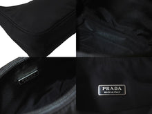Load image into Gallery viewer, PRADA プラダ ハンドバッグ ワンショルダー MV515 ホーボー ミニバッグ 三角ロゴ ブラック シルバー金具 美品 中古 58833
