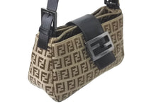 Load image into Gallery viewer, FENDI フェンディ ハンドバッグ ワンショルダー ズッキーノ ブラウン キャンバス 8BR011 シルバー金具 美品 中古 58870