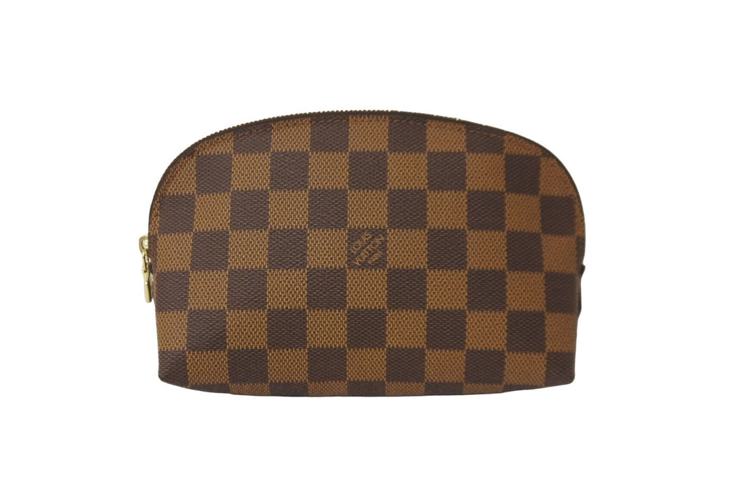 LOUIS VUITTON ルイヴィトン ポーチ N47516 ダミエ ポシェット コスメティック ブラウン ゴールド金具 美品 中古 58881 –  Casanova Vintage