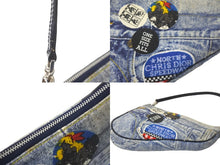 画像をギャラリービューアに読み込む, Christian Dior クリスチャンディオール ショルダーバッグ サドルバッグ デニム レザー インディゴ シルバー金具 良品 中古 58883