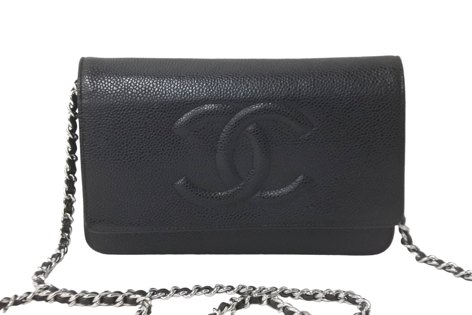 CHANEL シャネル ウォレットチェーン ショルダーバッグ ブラック