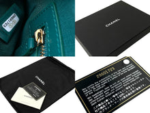 画像をギャラリービューアに読み込む, CHANEL シャネル クラッチバッグ 28番台 ココマーク キルティング キャンバス ブルー グリーン ゴールド金具 美品 中古 58900