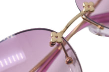 画像をギャラリービューアに読み込む, 極美品 LOUIS VUITTON ルイヴィトン デスマヨ キャッツアイ サングラス パープル ゴールド M96026 中古 58917