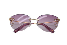 画像をギャラリービューアに読み込む, 極美品 LOUIS VUITTON ルイヴィトン デスマヨ キャッツアイ サングラス パープル ゴールド M96026 中古 58917