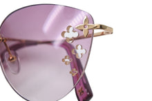 画像をギャラリービューアに読み込む, 極美品 LOUIS VUITTON ルイヴィトン デスマヨ キャッツアイ サングラス パープル ゴールド M96026 中古 58917