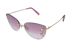 画像をギャラリービューアに読み込む, 極美品 LOUIS VUITTON ルイヴィトン デスマヨ キャッツアイ サングラス パープル ゴールド M96026 中古 58917
