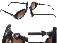 画像をギャラリービューアに読み込む, CHANEL シャネル サングラス ココマーク サイドリボン ブラウン 58□17 5170-A c.714/3B 美品 中古 58943