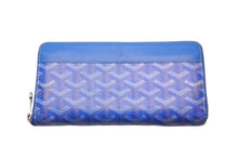 Load image into Gallery viewer, GOYARD ゴヤール 長財布 ラウンドファスナー マティニョンGM ヘリンボーン ブルー シルバー金具 美品 中古 58955