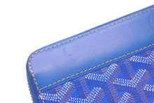 Load image into Gallery viewer, GOYARD ゴヤール 長財布 ラウンドファスナー マティニョンGM ヘリンボーン ブルー シルバー金具 美品 中古 58955