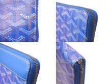 Load image into Gallery viewer, GOYARD ゴヤール 長財布 ラウンドファスナー マティニョンGM ヘリンボーン ブルー シルバー金具 美品 中古 58955