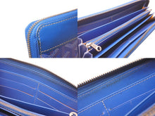 Load image into Gallery viewer, GOYARD ゴヤール 長財布 ラウンドファスナー マティニョンGM ヘリンボーン ブルー シルバー金具 美品 中古 58955
