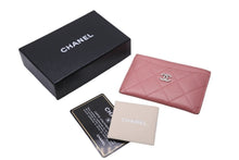 画像をギャラリービューアに読み込む, CHANEL シャネル カードケース 17番台 2003年頃 ラムスキン ココマーク ピンク シルバー金具 美品 中古 58956