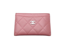 画像をギャラリービューアに読み込む, CHANEL シャネル カードケース 17番台 2003年頃 ラムスキン ココマーク ピンク シルバー金具 美品 中古 58956