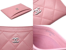 画像をギャラリービューアに読み込む, CHANEL シャネル カードケース 17番台 2003年頃 ラムスキン ココマーク ピンク シルバー金具 美品 中古 58956