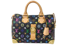 画像をギャラリービューアに読み込む, LOUIS VUITTON ルイヴィトン ハンドバッグ スピーディ 30 モノグラム ノワール マルチカラー M92642 ゴールド金具 美品 中古 58972