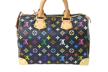 画像をギャラリービューアに読み込む, LOUIS VUITTON ルイヴィトン ハンドバッグ スピーディ 30 モノグラム ノワール マルチカラー M92642 ゴールド金具 美品 中古 58972