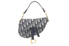 Load image into Gallery viewer, 極美品 Christian Dior クリスチャンディオール ハンドバッグ オブリーク ミニ サドルバッグ ネイビー 05-RU-1118 中古 58978