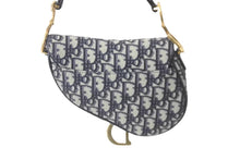 Load image into Gallery viewer, 極美品 Christian Dior クリスチャンディオール ハンドバッグ オブリーク ミニ サドルバッグ ネイビー 05-RU-1118 中古 58978