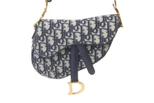 Load image into Gallery viewer, 極美品 Christian Dior クリスチャンディオール ハンドバッグ オブリーク ミニ サドルバッグ ネイビー 05-RU-1118 中古 58978