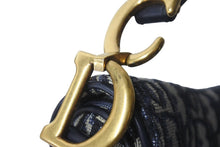 Load image into Gallery viewer, 極美品 Christian Dior クリスチャンディオール ハンドバッグ オブリーク ミニ サドルバッグ ネイビー 05-RU-1118 中古 58978