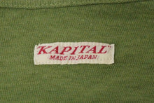 Load image into Gallery viewer, KAPITAL キャピタル Vネック 半袖Ｔシャツ グリーン コットン 日本製 サイズ 3 K1905SC168 美品 中古 58992