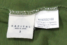 Load image into Gallery viewer, KAPITAL キャピタル Vネック 半袖Ｔシャツ グリーン コットン 日本製 サイズ 3 K1905SC168 美品 中古 58992